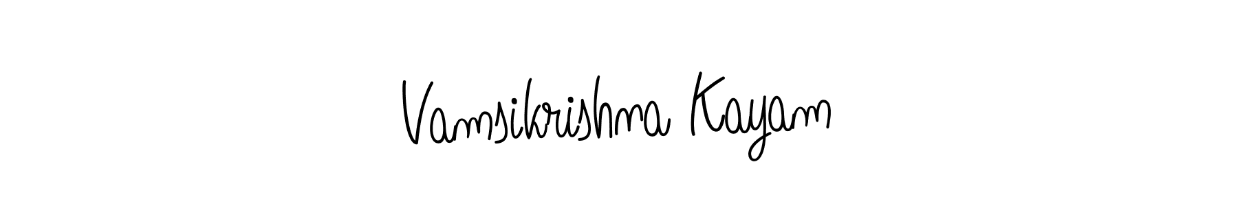 Design your own signature with our free online signature maker. With this signature software, you can create a handwritten (Angelique-Rose-font-FFP) signature for name Vamsikrishna Kayam. Vamsikrishna Kayam signature style 5 images and pictures png