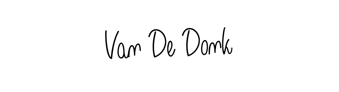 Van De Donk stylish signature style. Best Handwritten Sign (Angelique-Rose-font-FFP) for my name. Handwritten Signature Collection Ideas for my name Van De Donk. Van De Donk signature style 5 images and pictures png