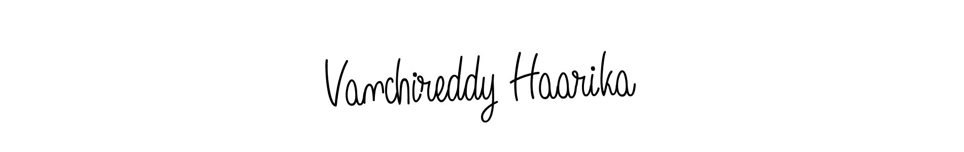 How to make Vanchireddy Haarika name signature. Use Angelique-Rose-font-FFP style for creating short signs online. This is the latest handwritten sign. Vanchireddy Haarika signature style 5 images and pictures png