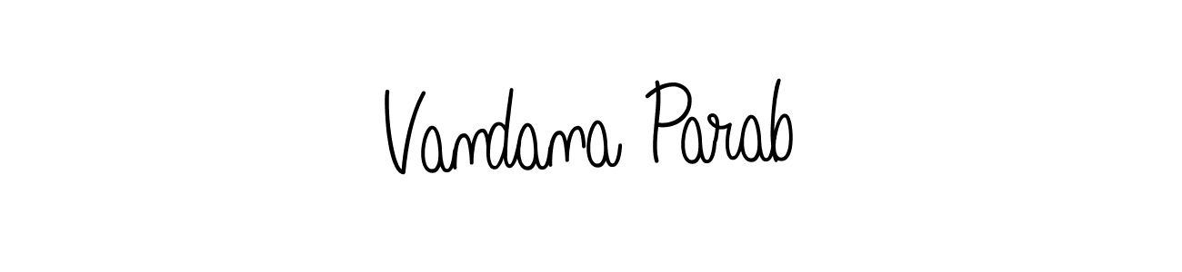 Use a signature maker to create a handwritten signature online. With this signature software, you can design (Angelique-Rose-font-FFP) your own signature for name Vandana Parab. Vandana Parab signature style 5 images and pictures png