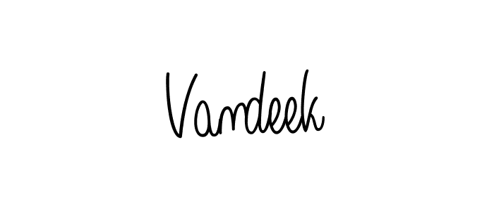 The best way (Angelique-Rose-font-FFP) to make a short signature is to pick only two or three words in your name. The name Vandeek include a total of six letters. For converting this name. Vandeek signature style 5 images and pictures png