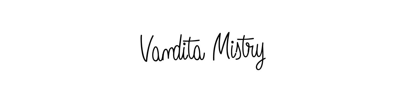 Use a signature maker to create a handwritten signature online. With this signature software, you can design (Angelique-Rose-font-FFP) your own signature for name Vandita Mistry. Vandita Mistry signature style 5 images and pictures png
