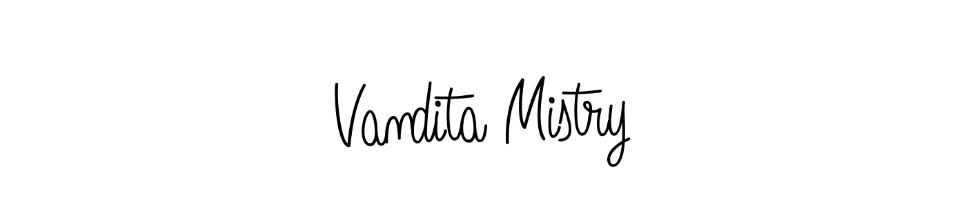 Use a signature maker to create a handwritten signature online. With this signature software, you can design (Angelique-Rose-font-FFP) your own signature for name Vandita Mistry. Vandita Mistry signature style 5 images and pictures png