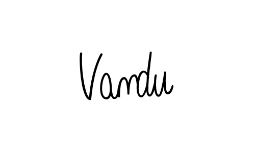 Design your own signature with our free online signature maker. With this signature software, you can create a handwritten (Angelique-Rose-font-FFP) signature for name Vandu. Vandu signature style 5 images and pictures png