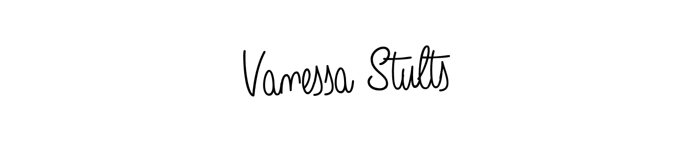 You should practise on your own different ways (Angelique-Rose-font-FFP) to write your name (Vanessa Stults) in signature. don't let someone else do it for you. Vanessa Stults signature style 5 images and pictures png