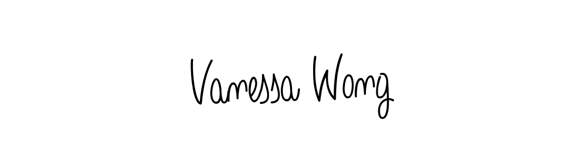 How to make Vanessa Wong name signature. Use Angelique-Rose-font-FFP style for creating short signs online. This is the latest handwritten sign. Vanessa Wong signature style 5 images and pictures png