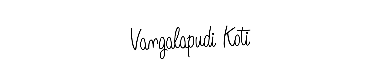 You should practise on your own different ways (Angelique-Rose-font-FFP) to write your name (Vangalapudi Koti) in signature. don't let someone else do it for you. Vangalapudi Koti signature style 5 images and pictures png