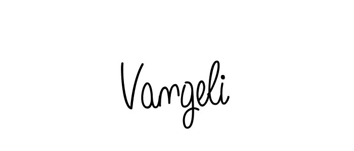 Make a beautiful signature design for name Vangeli. With this signature (Angelique-Rose-font-FFP) style, you can create a handwritten signature for free. Vangeli signature style 5 images and pictures png