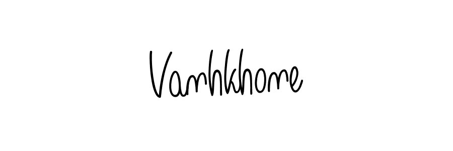 How to make Vanhkhone name signature. Use Angelique-Rose-font-FFP style for creating short signs online. This is the latest handwritten sign. Vanhkhone signature style 5 images and pictures png