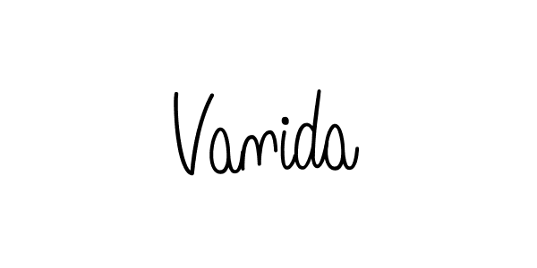 Vanida stylish signature style. Best Handwritten Sign (Angelique-Rose-font-FFP) for my name. Handwritten Signature Collection Ideas for my name Vanida. Vanida signature style 5 images and pictures png