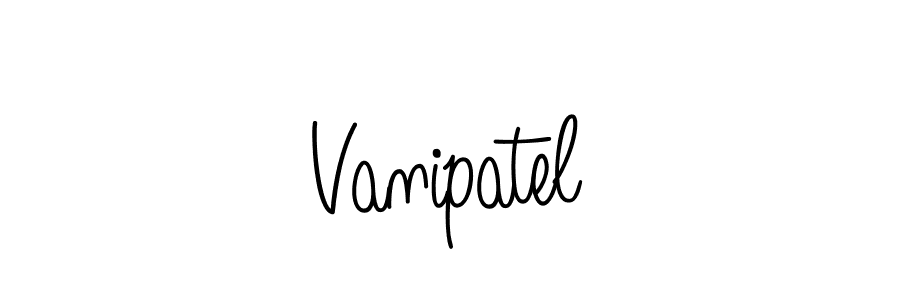 if you are searching for the best signature style for your name Vanipatel. so please give up your signature search. here we have designed multiple signature styles  using Angelique-Rose-font-FFP. Vanipatel signature style 5 images and pictures png