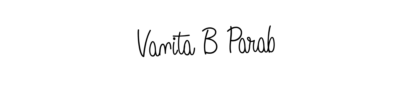 How to make Vanita B Parab signature? Angelique-Rose-font-FFP is a professional autograph style. Create handwritten signature for Vanita B Parab name. Vanita B Parab signature style 5 images and pictures png