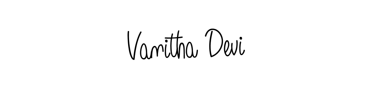 Create a beautiful signature design for name Vanitha Devi. With this signature (Angelique-Rose-font-FFP) fonts, you can make a handwritten signature for free. Vanitha Devi signature style 5 images and pictures png