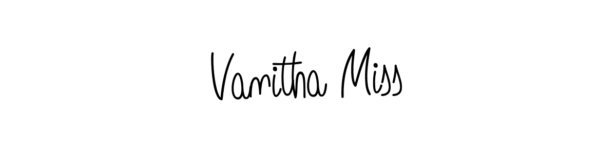 The best way (Angelique-Rose-font-FFP) to make a short signature is to pick only two or three words in your name. The name Vanitha Miss include a total of six letters. For converting this name. Vanitha Miss signature style 5 images and pictures png