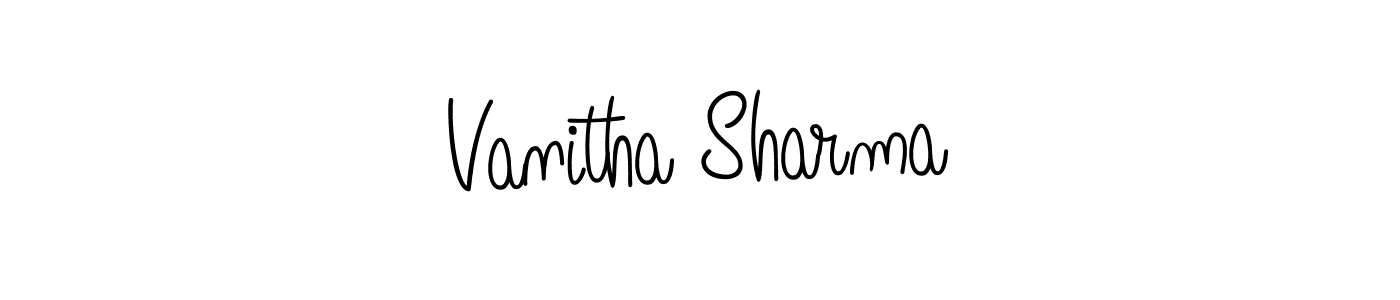 Use a signature maker to create a handwritten signature online. With this signature software, you can design (Angelique-Rose-font-FFP) your own signature for name Vanitha Sharma. Vanitha Sharma signature style 5 images and pictures png