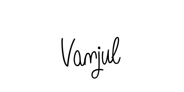 Use a signature maker to create a handwritten signature online. With this signature software, you can design (Angelique-Rose-font-FFP) your own signature for name Vanjul. Vanjul signature style 5 images and pictures png