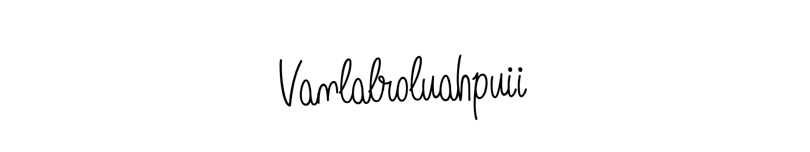 How to Draw Vanlalroluahpuii signature style? Angelique-Rose-font-FFP is a latest design signature styles for name Vanlalroluahpuii. Vanlalroluahpuii signature style 5 images and pictures png
