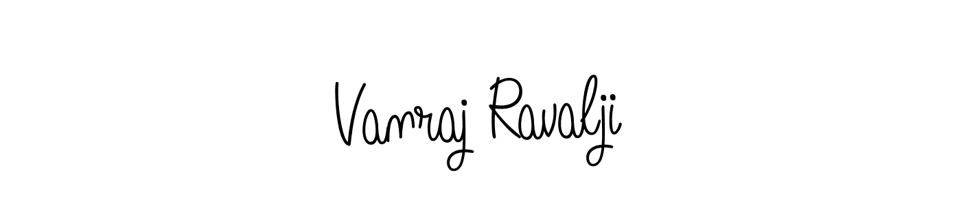 How to make Vanraj Ravalji name signature. Use Angelique-Rose-font-FFP style for creating short signs online. This is the latest handwritten sign. Vanraj Ravalji signature style 5 images and pictures png