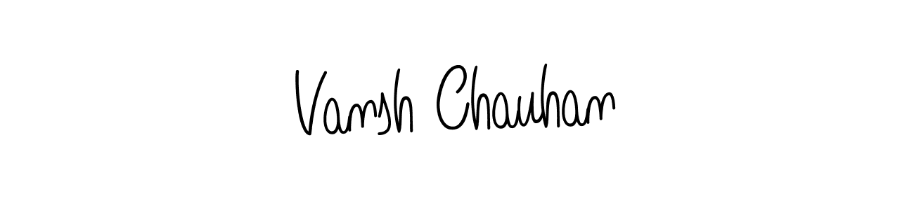 The best way (Angelique-Rose-font-FFP) to make a short signature is to pick only two or three words in your name. The name Vansh Chauhan include a total of six letters. For converting this name. Vansh Chauhan signature style 5 images and pictures png