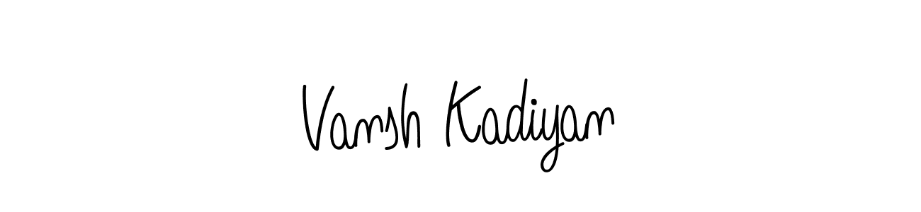 You should practise on your own different ways (Angelique-Rose-font-FFP) to write your name (Vansh Kadiyan) in signature. don't let someone else do it for you. Vansh Kadiyan signature style 5 images and pictures png