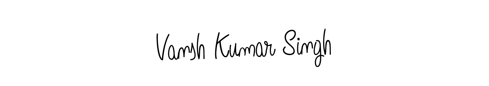 You should practise on your own different ways (Angelique-Rose-font-FFP) to write your name (Vansh Kumar Singh) in signature. don't let someone else do it for you. Vansh Kumar Singh signature style 5 images and pictures png