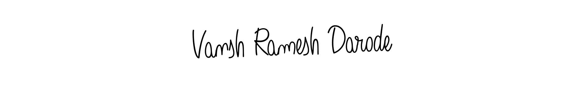 The best way (Angelique-Rose-font-FFP) to make a short signature is to pick only two or three words in your name. The name Vansh Ramesh Darode include a total of six letters. For converting this name. Vansh Ramesh Darode signature style 5 images and pictures png