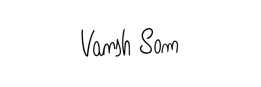 Use a signature maker to create a handwritten signature online. With this signature software, you can design (Angelique-Rose-font-FFP) your own signature for name Vansh Som. Vansh Som signature style 5 images and pictures png