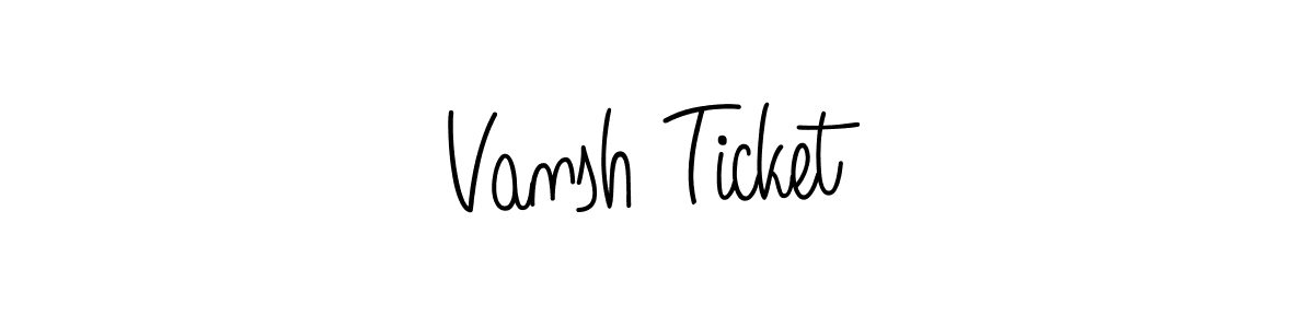 You should practise on your own different ways (Angelique-Rose-font-FFP) to write your name (Vansh Ticket) in signature. don't let someone else do it for you. Vansh Ticket signature style 5 images and pictures png