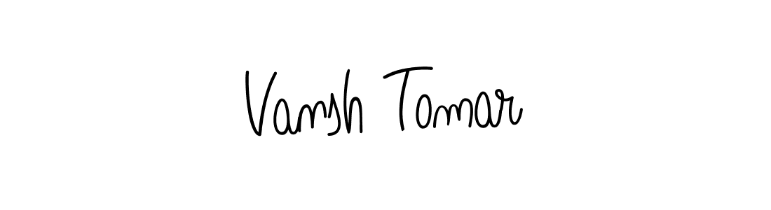 Use a signature maker to create a handwritten signature online. With this signature software, you can design (Angelique-Rose-font-FFP) your own signature for name Vansh Tomar. Vansh Tomar signature style 5 images and pictures png
