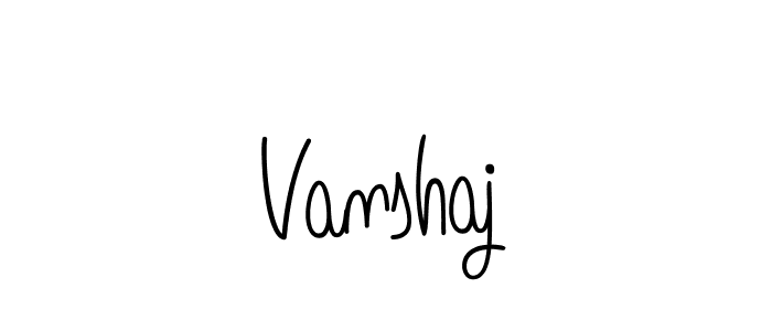 Make a beautiful signature design for name Vanshaj. With this signature (Angelique-Rose-font-FFP) style, you can create a handwritten signature for free. Vanshaj signature style 5 images and pictures png