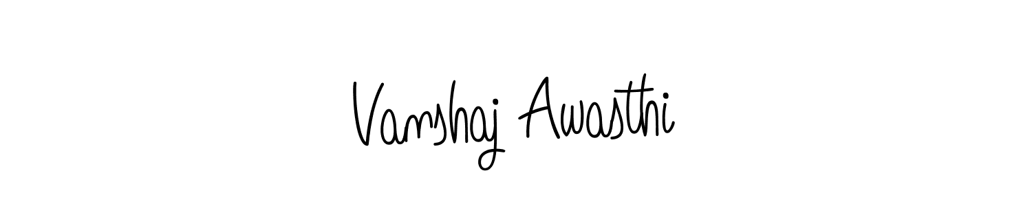 How to make Vanshaj Awasthi name signature. Use Angelique-Rose-font-FFP style for creating short signs online. This is the latest handwritten sign. Vanshaj Awasthi signature style 5 images and pictures png