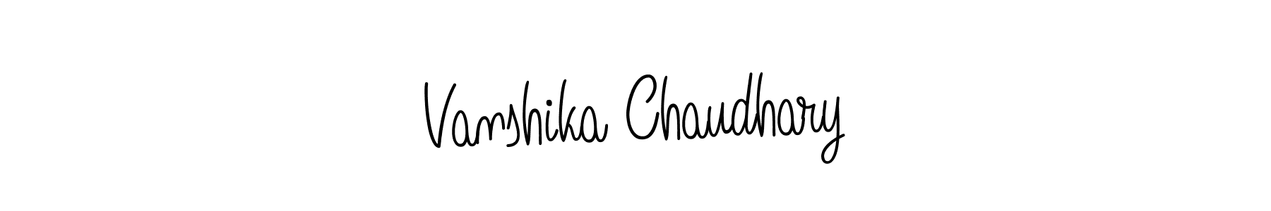 Make a beautiful signature design for name Vanshika Chaudhary. With this signature (Angelique-Rose-font-FFP) style, you can create a handwritten signature for free. Vanshika Chaudhary signature style 5 images and pictures png