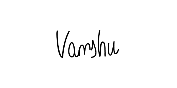 How to make Vanshu name signature. Use Angelique-Rose-font-FFP style for creating short signs online. This is the latest handwritten sign. Vanshu signature style 5 images and pictures png
