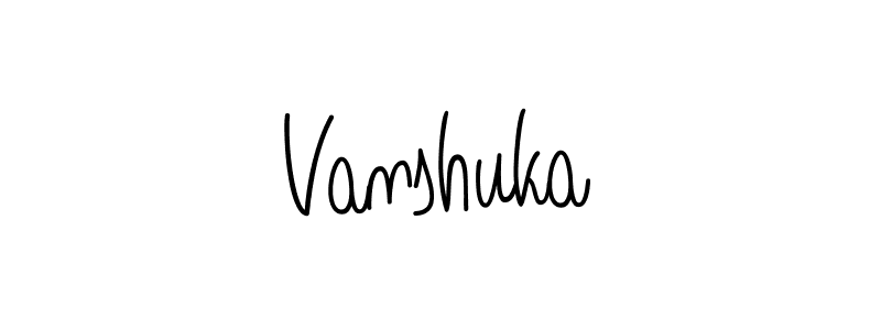 Design your own signature with our free online signature maker. With this signature software, you can create a handwritten (Angelique-Rose-font-FFP) signature for name Vanshuka. Vanshuka signature style 5 images and pictures png