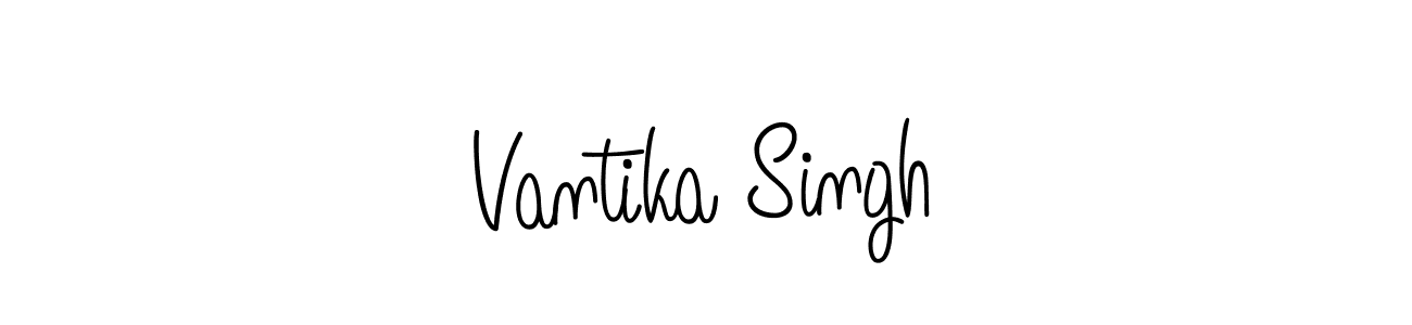 The best way (Angelique-Rose-font-FFP) to make a short signature is to pick only two or three words in your name. The name Vantika Singh include a total of six letters. For converting this name. Vantika Singh signature style 5 images and pictures png