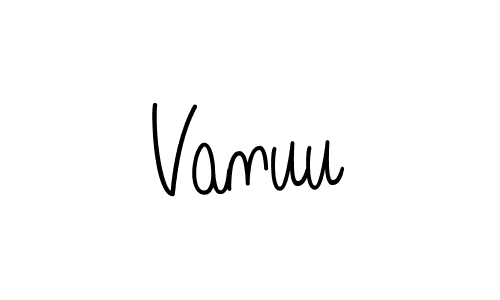 Use a signature maker to create a handwritten signature online. With this signature software, you can design (Angelique-Rose-font-FFP) your own signature for name Vanuu. Vanuu signature style 5 images and pictures png