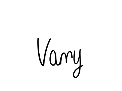 How to make Vany name signature. Use Angelique-Rose-font-FFP style for creating short signs online. This is the latest handwritten sign. Vany signature style 5 images and pictures png