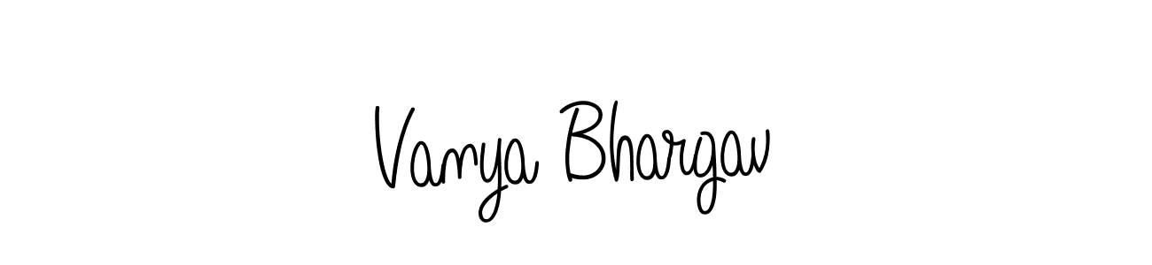 How to make Vanya Bhargav name signature. Use Angelique-Rose-font-FFP style for creating short signs online. This is the latest handwritten sign. Vanya Bhargav signature style 5 images and pictures png