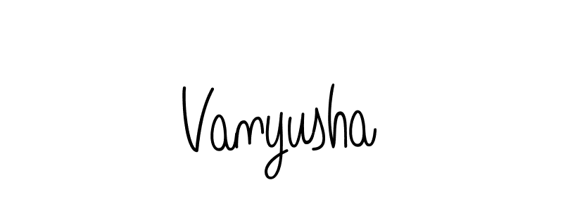 Make a beautiful signature design for name Vanyusha. With this signature (Angelique-Rose-font-FFP) style, you can create a handwritten signature for free. Vanyusha signature style 5 images and pictures png