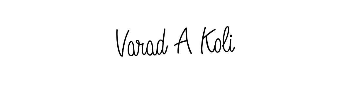 The best way (Angelique-Rose-font-FFP) to make a short signature is to pick only two or three words in your name. The name Varad A Koli include a total of six letters. For converting this name. Varad A Koli signature style 5 images and pictures png