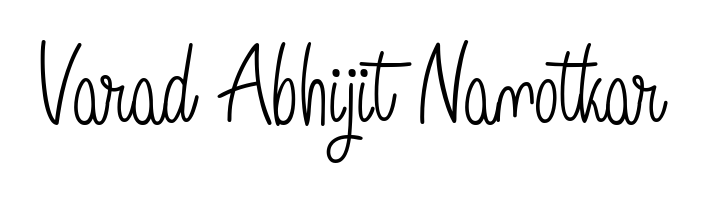 An effortless, minimalist signature concept for Varad Abhijit Nanotkar using Angelique-Rose-font-FFP design. Clean lines that look great on any document. Varad Abhijit Nanotkar signature style 5 images and pictures png