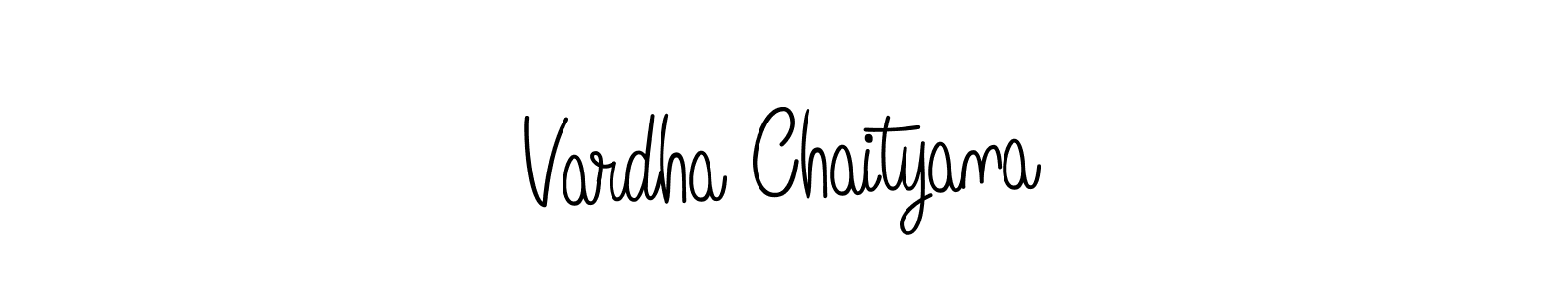 Make a beautiful signature design for name Vardha Chaityana. With this signature (Angelique-Rose-font-FFP) style, you can create a handwritten signature for free. Vardha Chaityana signature style 5 images and pictures png