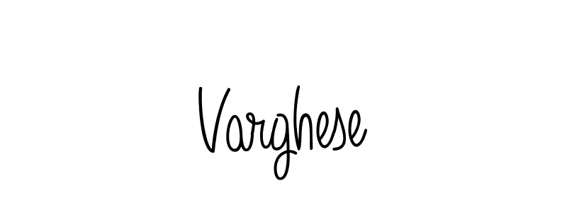 Use a signature maker to create a handwritten signature online. With this signature software, you can design (Angelique-Rose-font-FFP) your own signature for name Varghese. Varghese signature style 5 images and pictures png