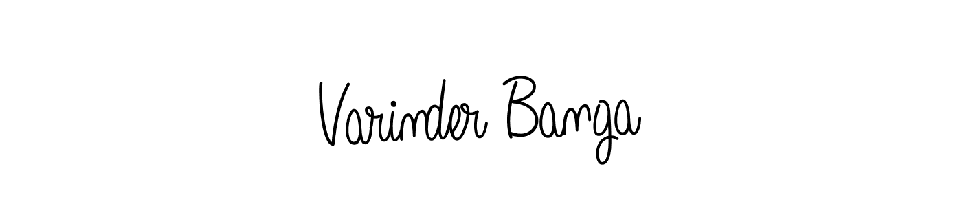 How to make Varinder Banga name signature. Use Angelique-Rose-font-FFP style for creating short signs online. This is the latest handwritten sign. Varinder Banga signature style 5 images and pictures png