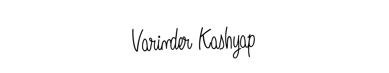 Use a signature maker to create a handwritten signature online. With this signature software, you can design (Angelique-Rose-font-FFP) your own signature for name Varinder Kashyap. Varinder Kashyap signature style 5 images and pictures png