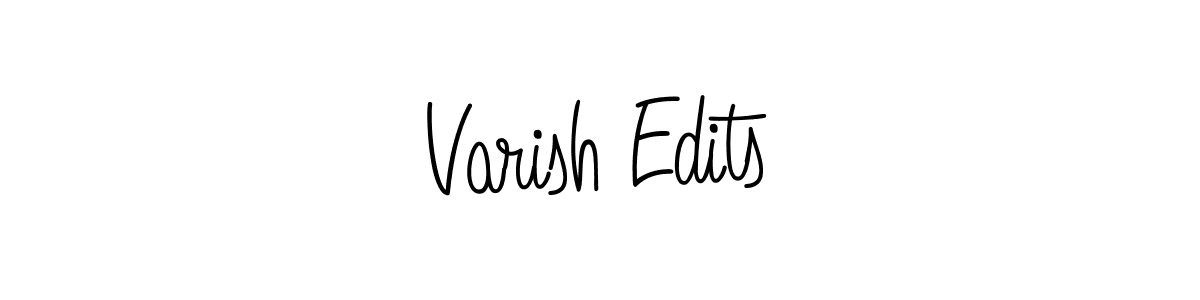 Use a signature maker to create a handwritten signature online. With this signature software, you can design (Angelique-Rose-font-FFP) your own signature for name Varish Edits. Varish Edits signature style 5 images and pictures png