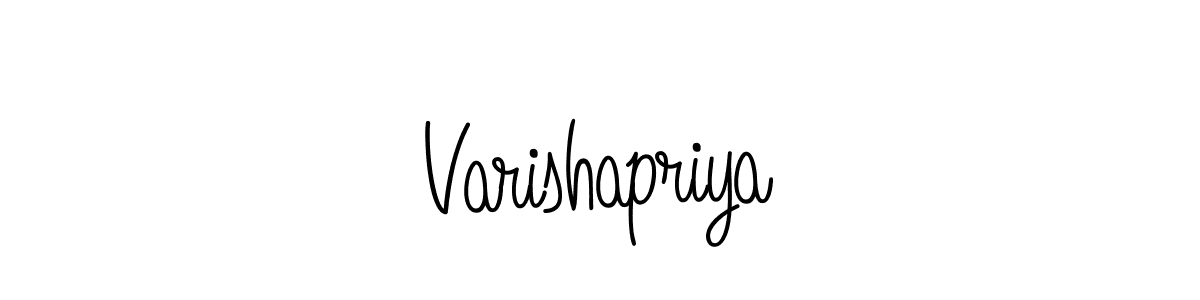 How to make Varishapriya name signature. Use Angelique-Rose-font-FFP style for creating short signs online. This is the latest handwritten sign. Varishapriya signature style 5 images and pictures png