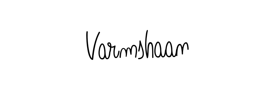 The best way (Angelique-Rose-font-FFP) to make a short signature is to pick only two or three words in your name. The name Varmshaan include a total of six letters. For converting this name. Varmshaan signature style 5 images and pictures png