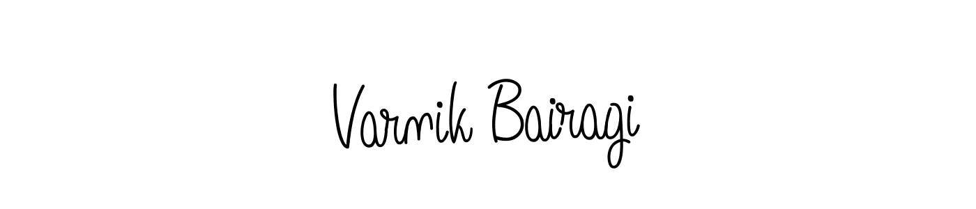 The best way (Angelique-Rose-font-FFP) to make a short signature is to pick only two or three words in your name. The name Varnik Bairagi include a total of six letters. For converting this name. Varnik Bairagi signature style 5 images and pictures png