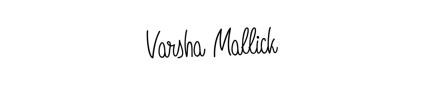 You should practise on your own different ways (Angelique-Rose-font-FFP) to write your name (Varsha Mallick) in signature. don't let someone else do it for you. Varsha Mallick signature style 5 images and pictures png